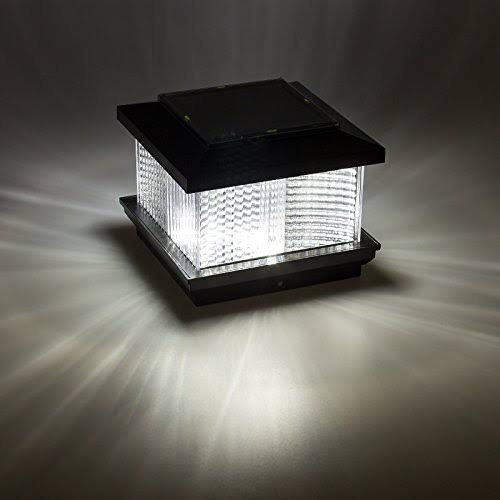 Black 5 inch x 5 inch Solar LED Post Cap Light (2 Pack) O3114