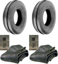 LOT of Two 6.00-16 Tri Rib F-2 Tires with Tubes 6 PLY Rated A9295