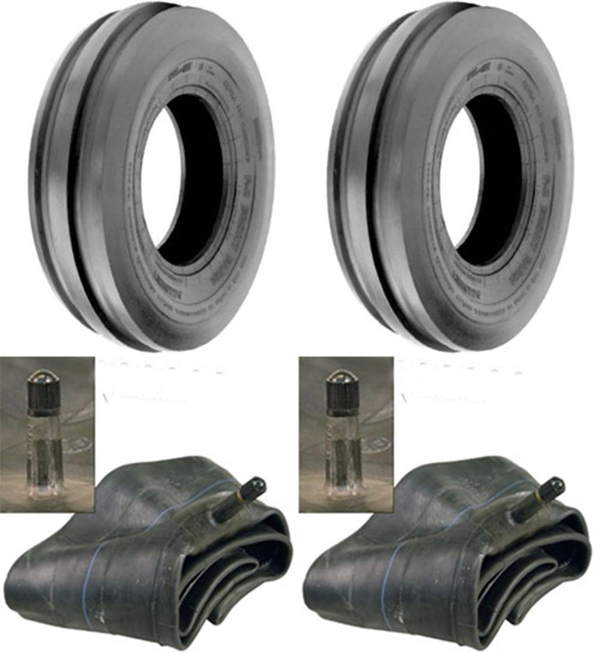 LOT of Two 6.00-16 Tri Rib F-2 Tires with Tubes 6 PLY Rated A9295