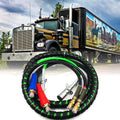 12Ft 3 in 1 ABS & Air Power Line Hose Wrap 7 Way Electrical Cable Assembly with Handle Grip V3443