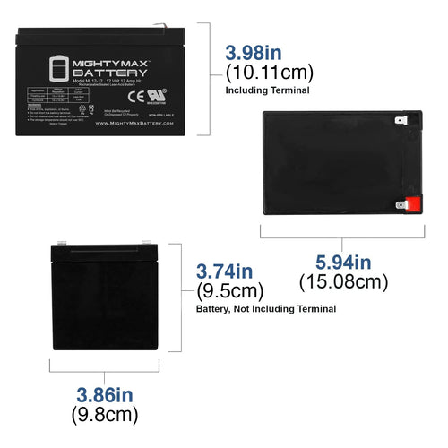 12V 12Ah F2 Scooter Battery - 2 Pack J176