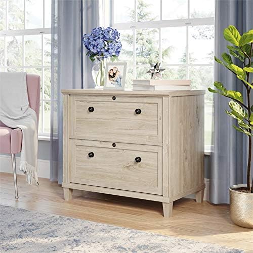2 Drawer Wooden Lateral File Cabinet in Chalk Oak T267325