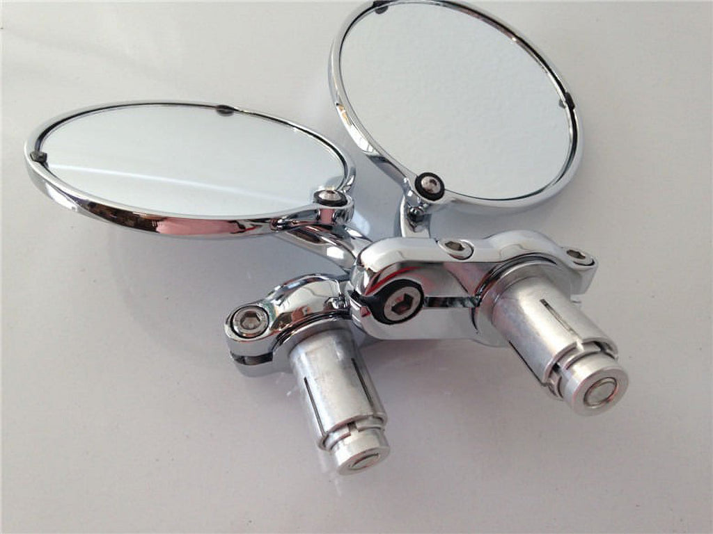 7/8 Inch Chrome Bar End Mirrors F30572