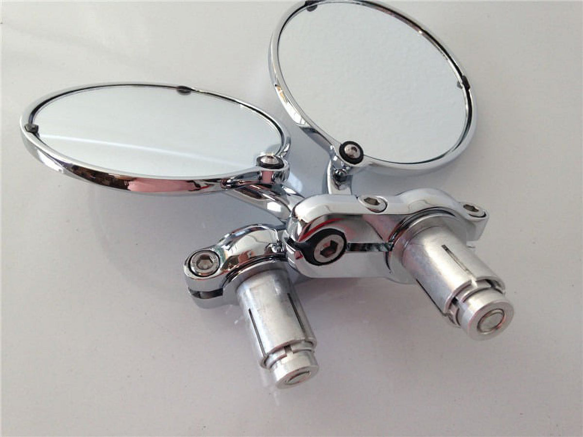 7/8 Inch Chrome Bar End Mirrors F30572