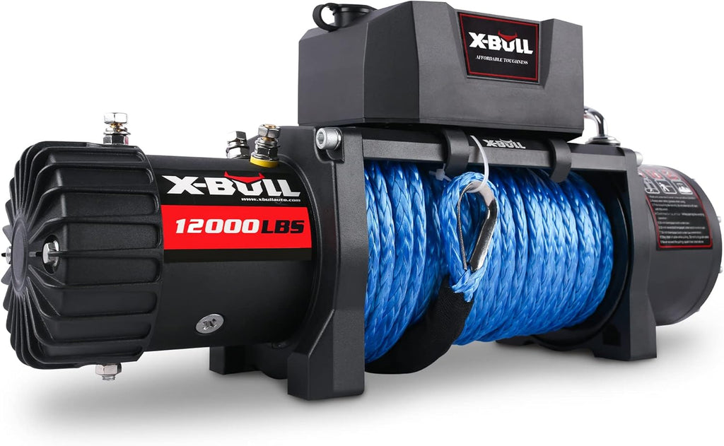 Blue 12000 lb Electric Winch Kit with Wireless Remote B78418