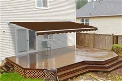 Red and White Striped Motorized Retractable Patio Awning 20x10 Feet A2079