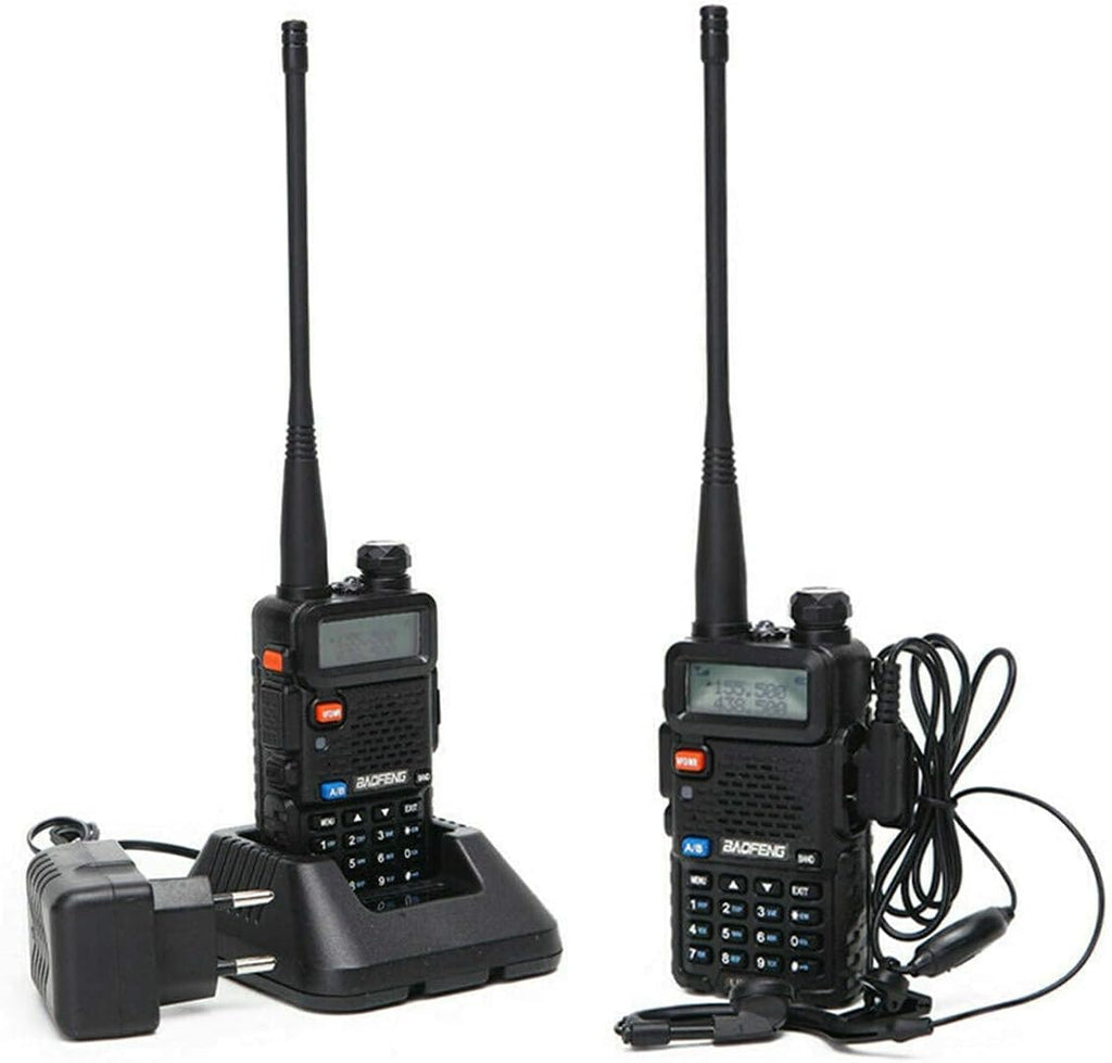 2 Pack Black Baofeng UV-5R Two Way Radio Handheld Walkie Talkie with 771 Antenna A5902