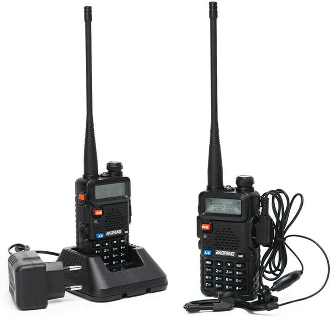 2 Pack Black Baofeng UV-5R Two Way Radio Handheld Walkie Talkie with 771 Antenna A5902