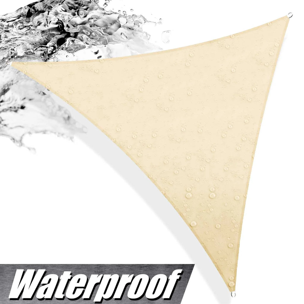 Beige Triangle Waterproof Sun Shade Sail Canopy J8987
