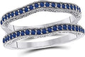 925 Sterling Silver Blue Sapphire Ring U2523