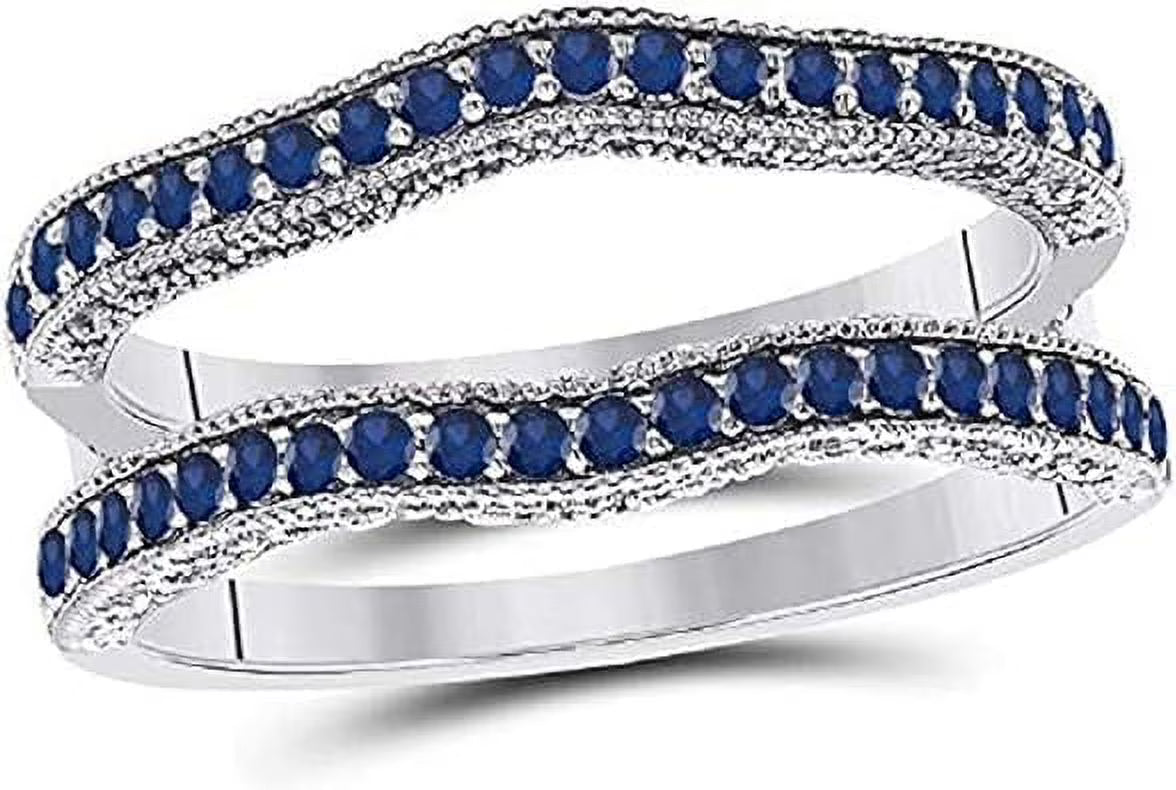 925 Sterling Silver Blue Sapphire Ring U2523