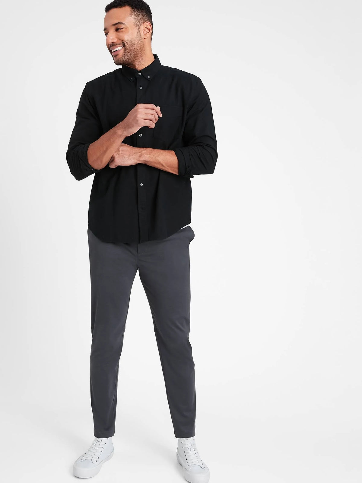 Slim Luxe City Pant Charcoal Gray 35W 32L X616