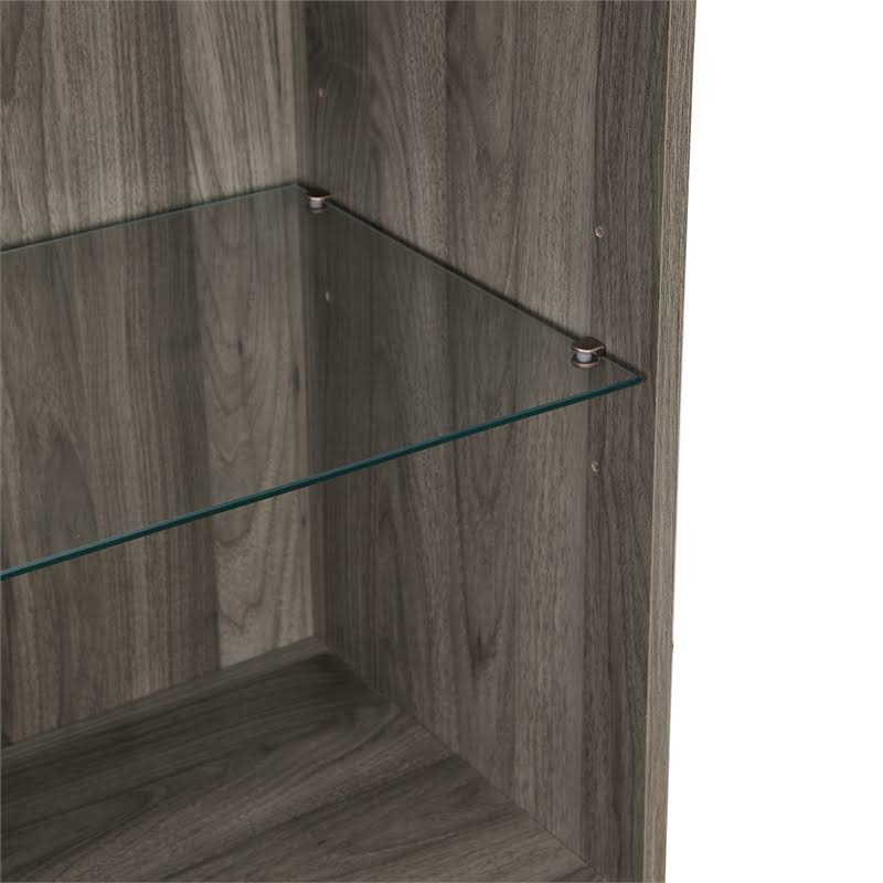 68x22 Slate Gray Wood Curio Cabinet K6064