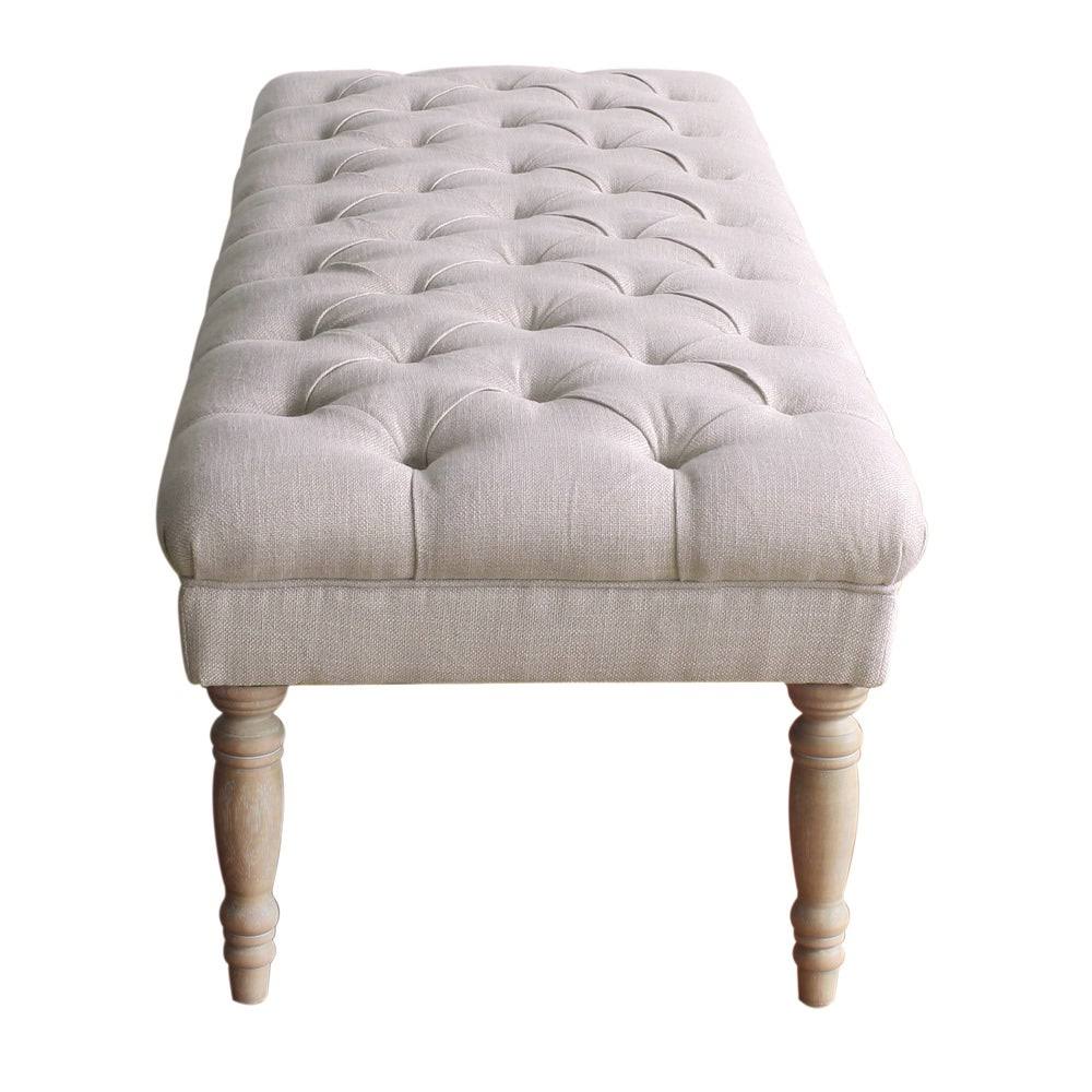 Natural Beige Tufted Bench U5124