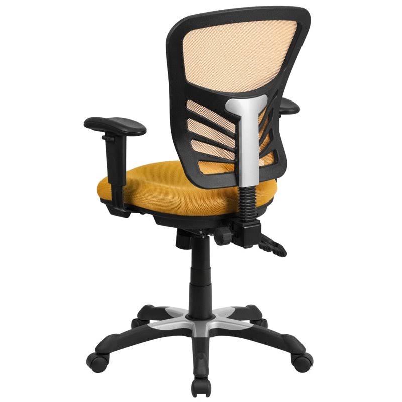 Yellow Mid Back Mesh Swivel Office Chair F34518