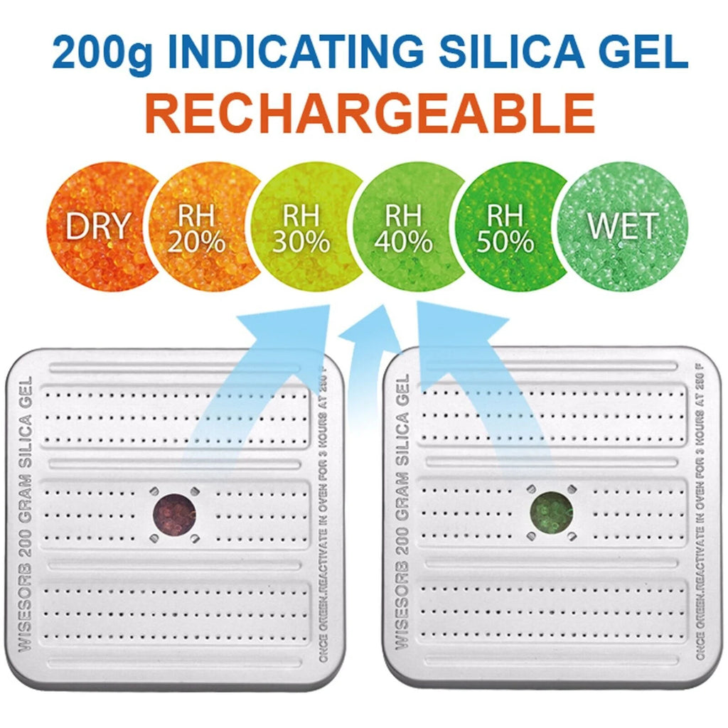 5 Packs 200 Gram Reusable Indicating Silica Gel Dehumidifier Canister R628990