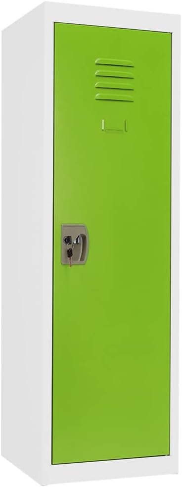 Red/White Metal Kids Locker with Lock and 2 Adjustable Shelves R483