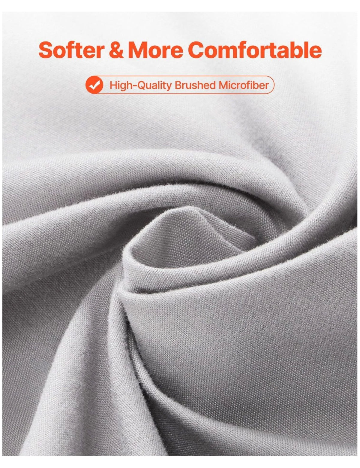 Twin XL Microfiber Fitted Sheet 2 Pack Light Gray U8521