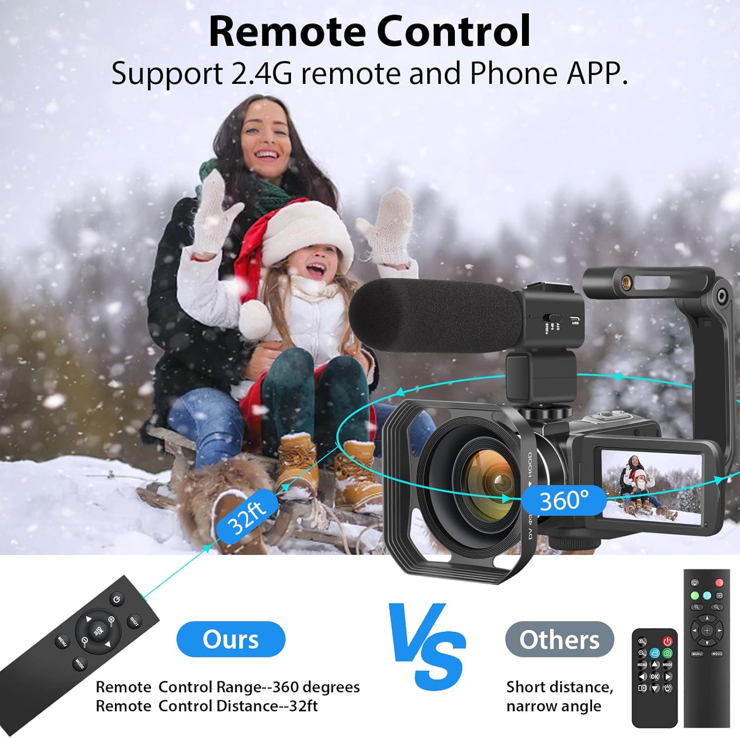4K 56MP UHD Video Camera Camcorder with 32G SD Card IR Night Vision 18X Digital Zoom WiFi X895