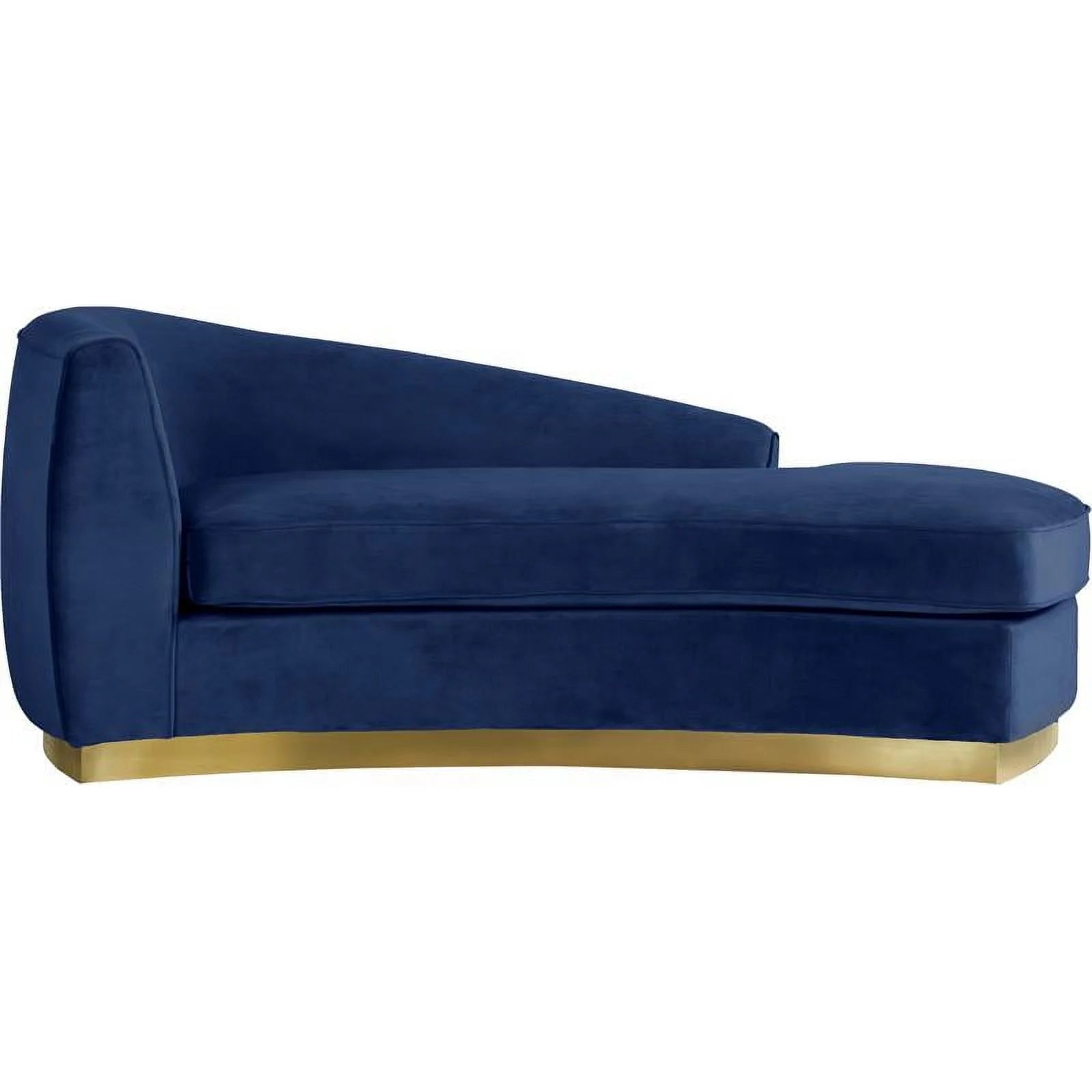 Navy and Gold Velvet Accent Chair and Chaise 2-Piece Set U5994