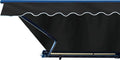 Motorized Retractable Patio Awning, 16x10 Feet, Polyester Canopy, Blue V9493