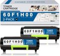 2 Black Toner Cartridges for Lexmark MX310 MX611 MX511 MX410 MX610 MX510 Printer E59756