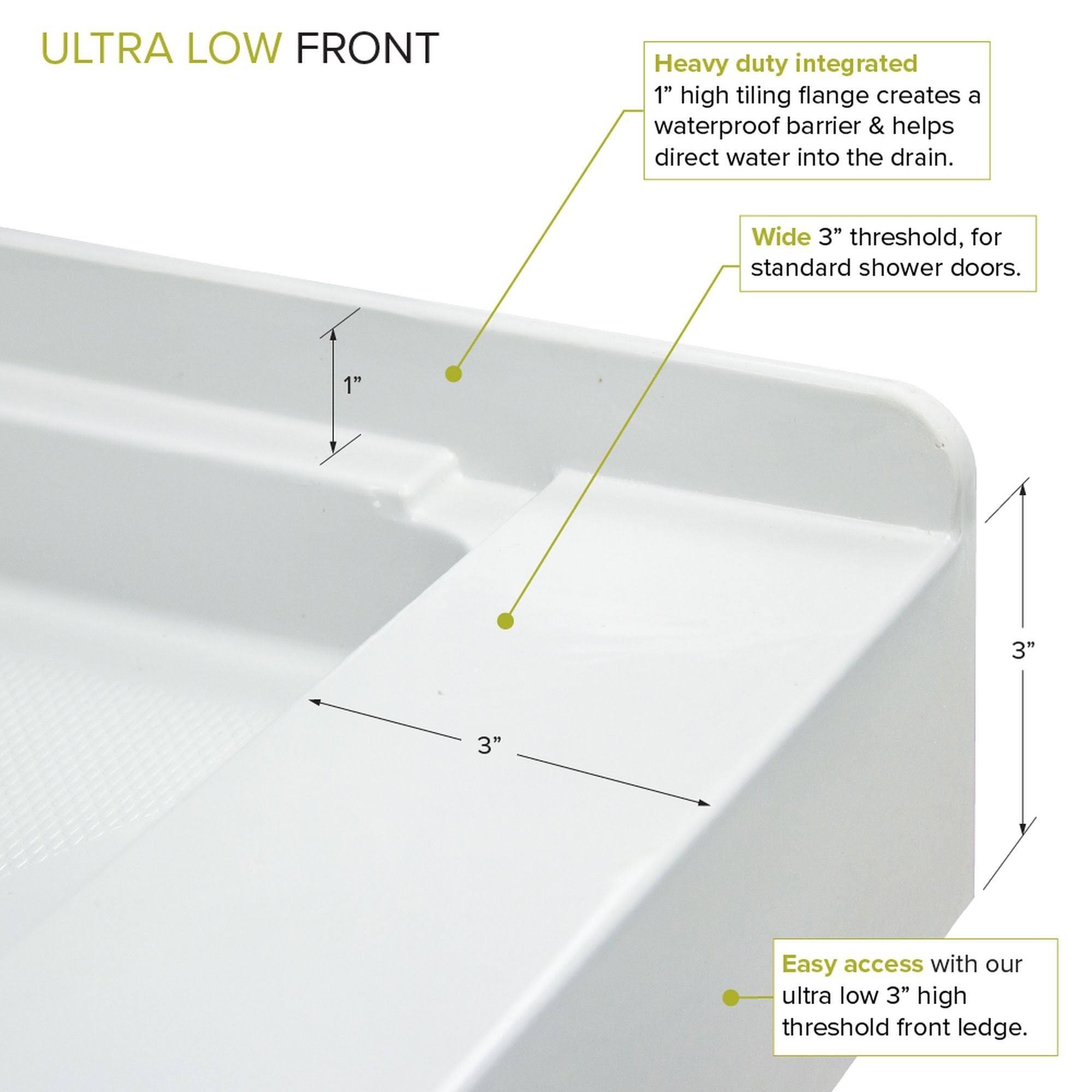 Cameo Single Threshold Shower Base with Center Drain B7129
