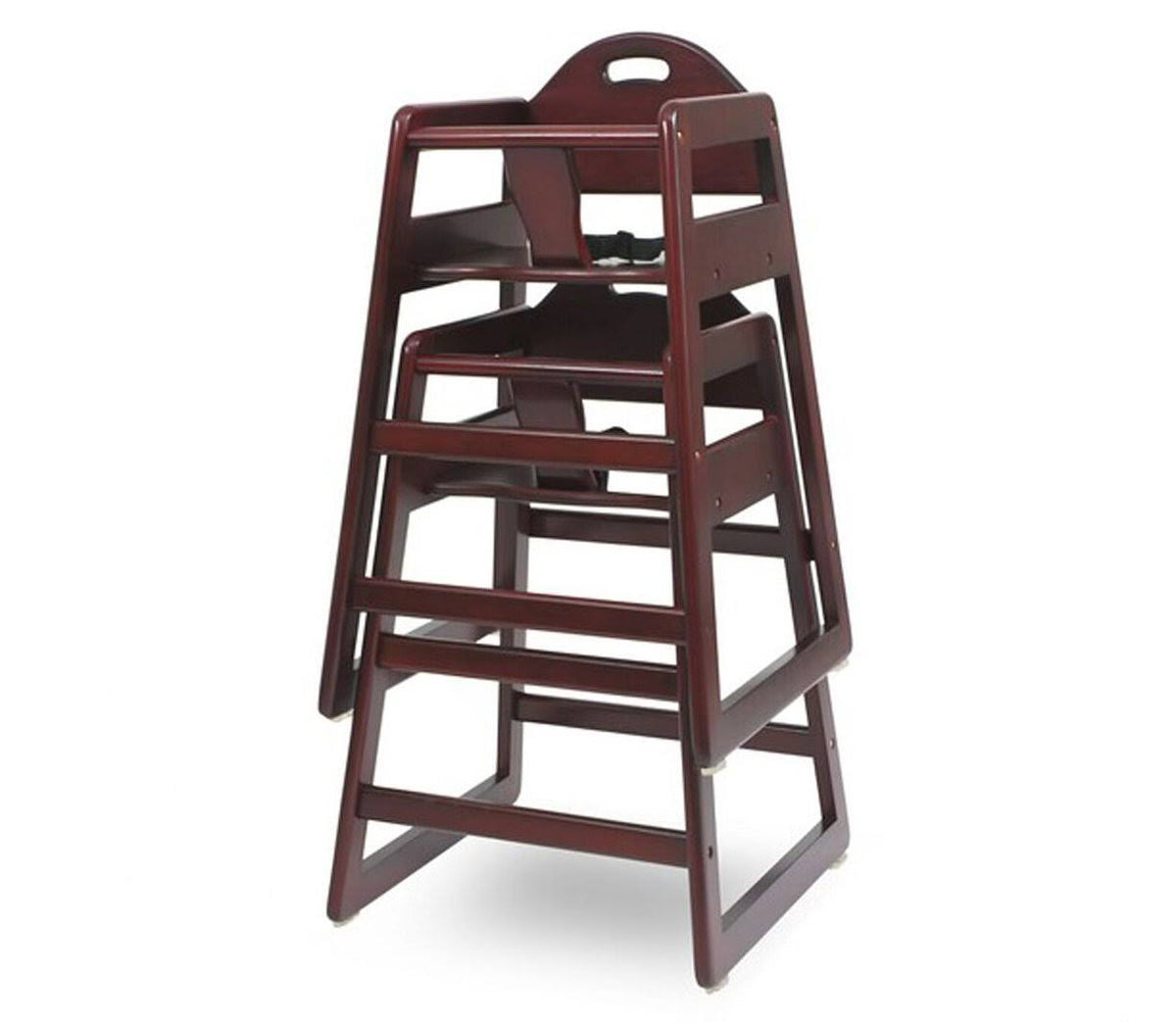 Cherry Brown Wooden High Chair with Safety Belt U293243