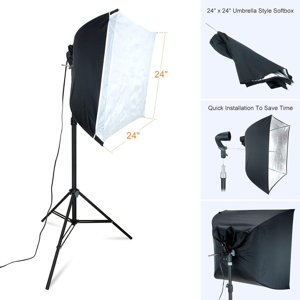 Photo Video Studio Light Kit with 3 Color Backdrops F528303