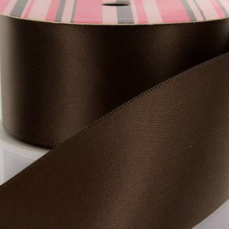3 inch Brown Double Faced Satin Ribbon 100 Yard K647894