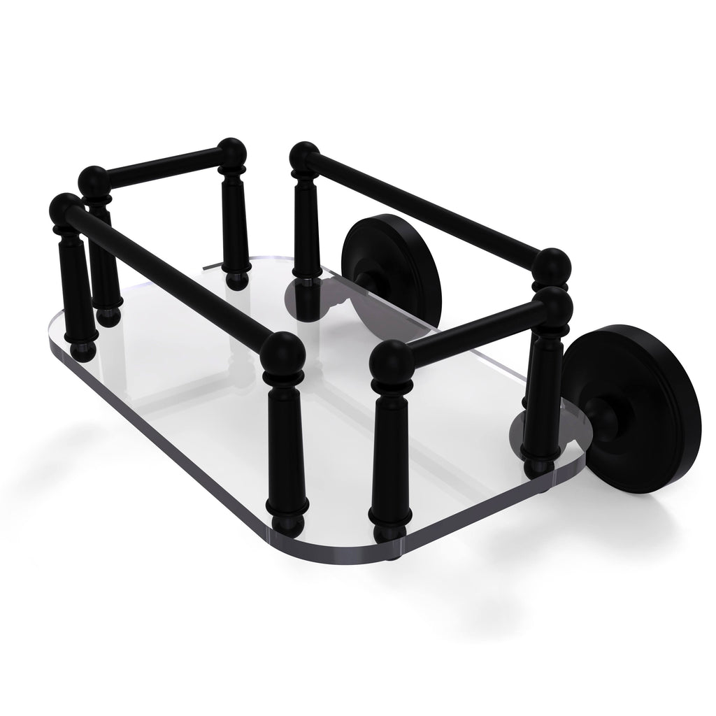 Antique Bronze Wall Mounted Glass Guest Towel Tray I57207