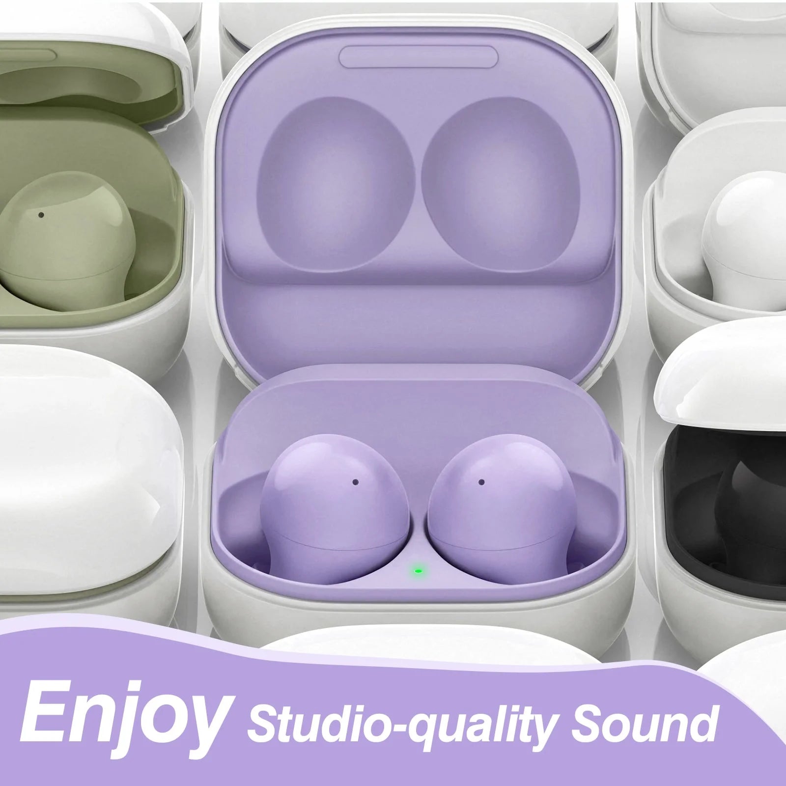 Purple Truly Wireless Bluetooth Headphones with Noise Isolation P889673
