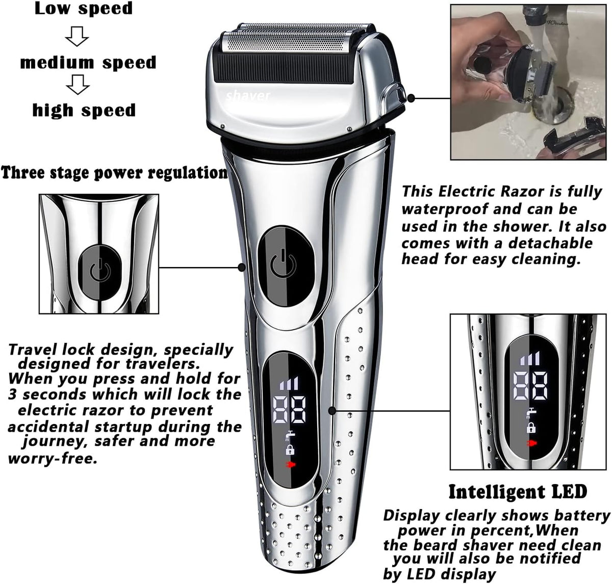 Silver Electric Foil Shaver, Pack of 2 O5515
