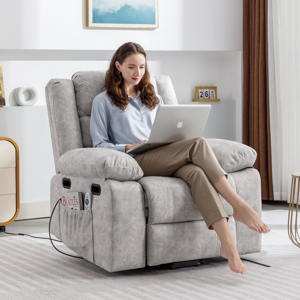 Beige Electric Massage Recliner Chair J6500