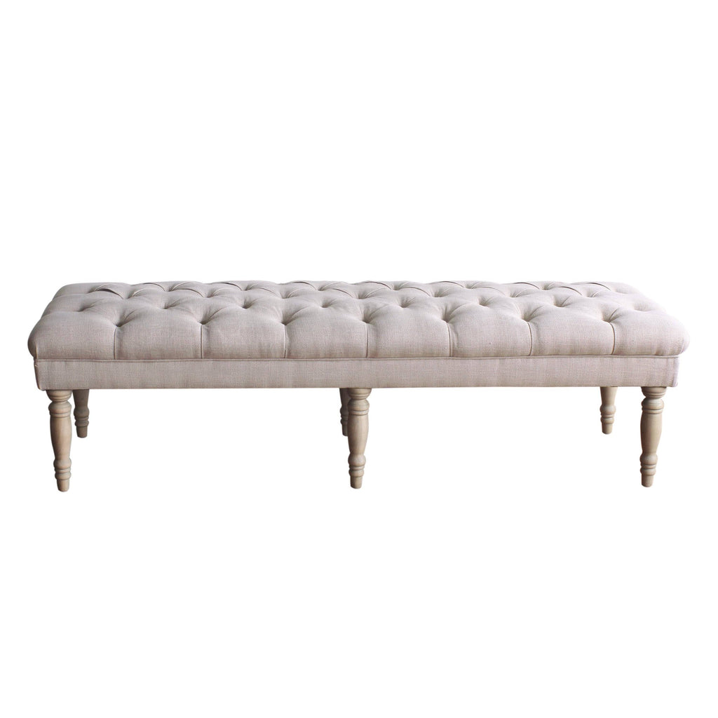 Natural Beige Tufted Bench U5124
