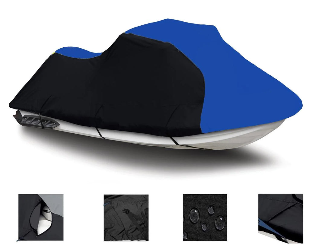 BLACK / BLUE HEAVY-DUTY 600D JET SKI Cover, 1-2 Seater A6164