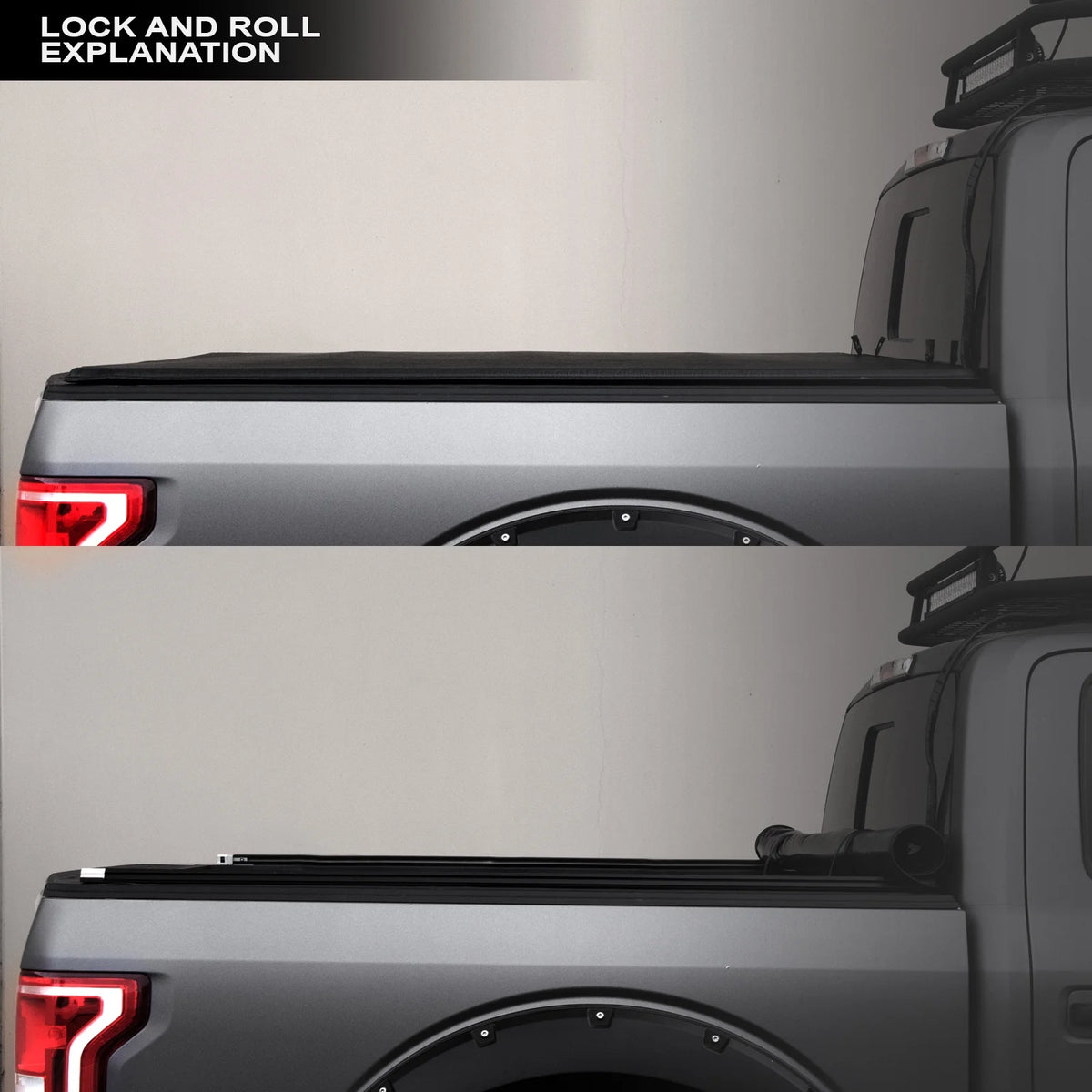 Black Lock And Roll Up Tonneau Cover O1062