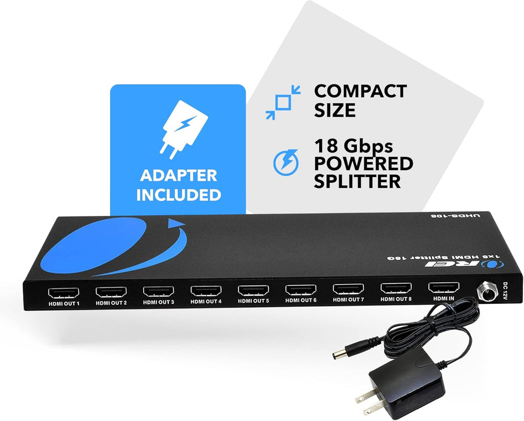 4K 1 in 8 Out HDMI Splitter 18 Gbps 4K @ 60Hz T2904