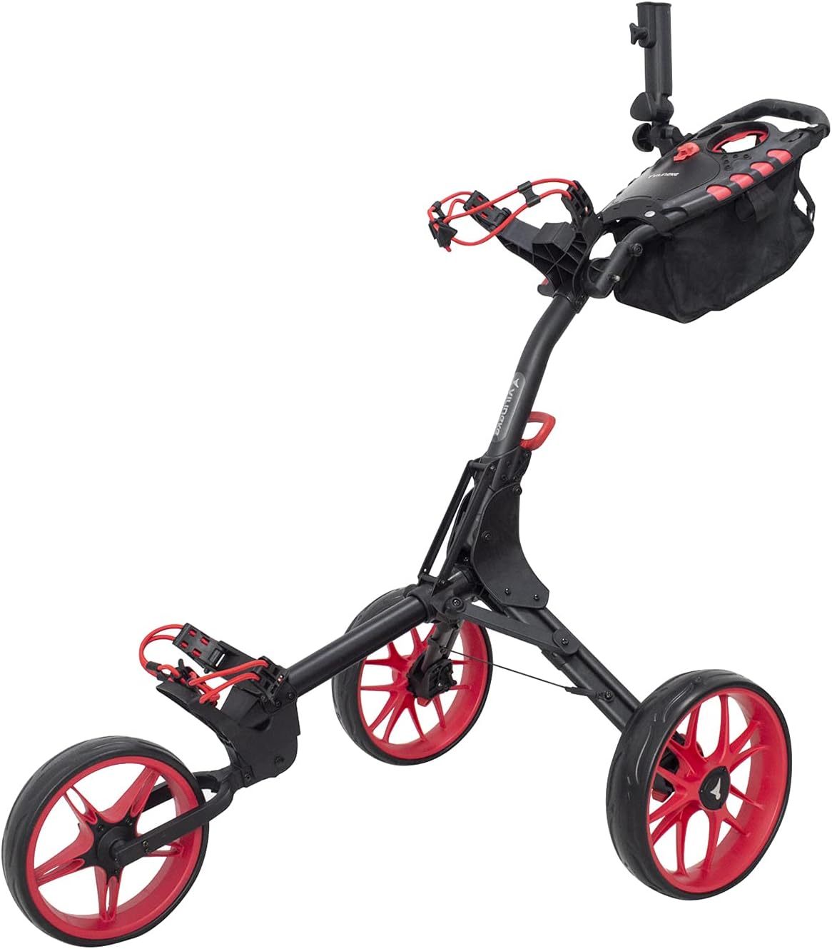 Compact Folding 3 Wheel Golf Push Cart Trolley with Foot Brake C319