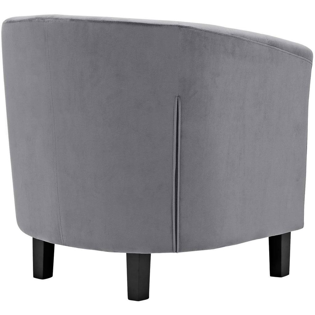 2 Piece Velvet Armchair Set - Gray O863
