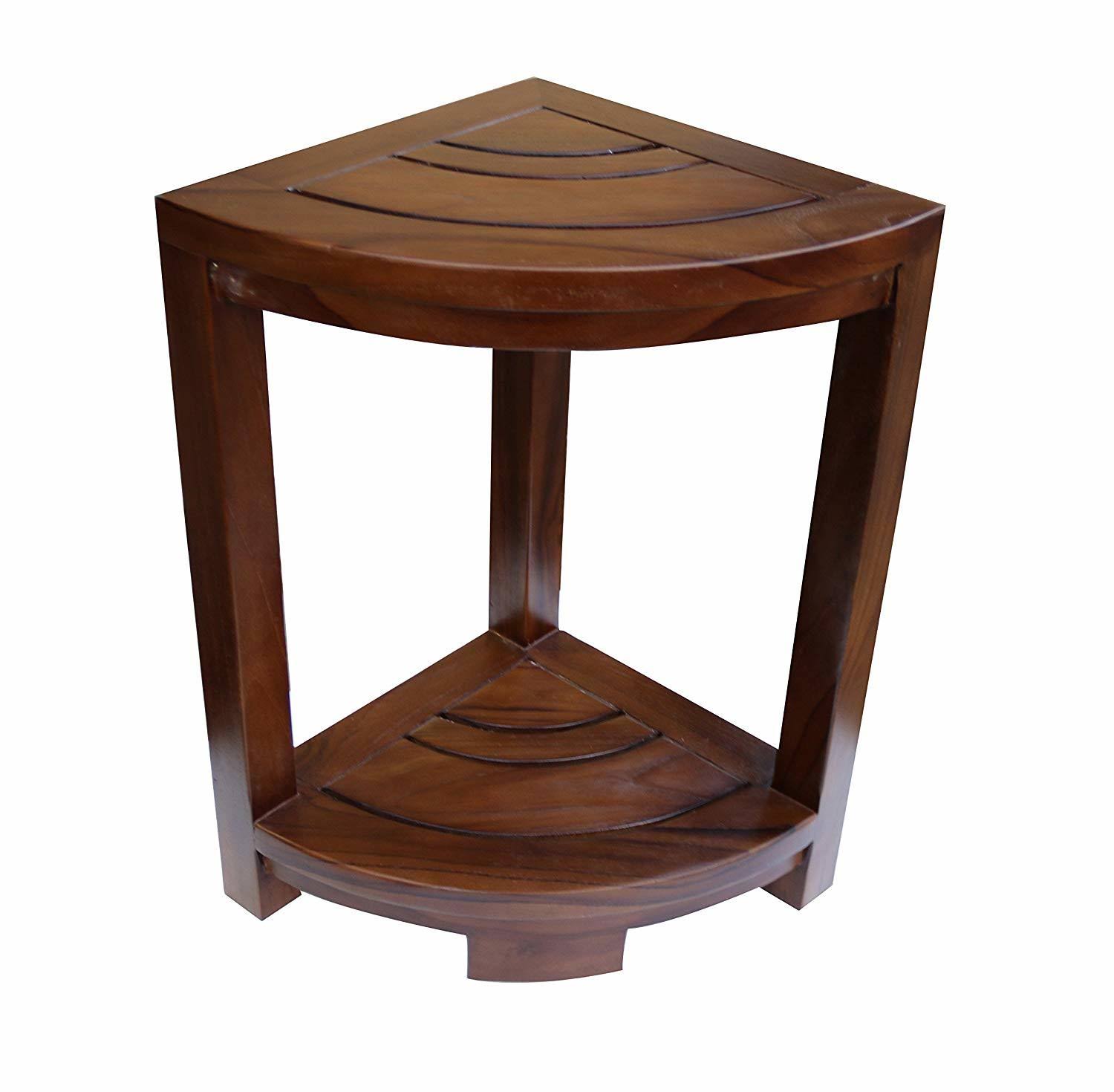 Teak Wood Corner Shower Stool K80415