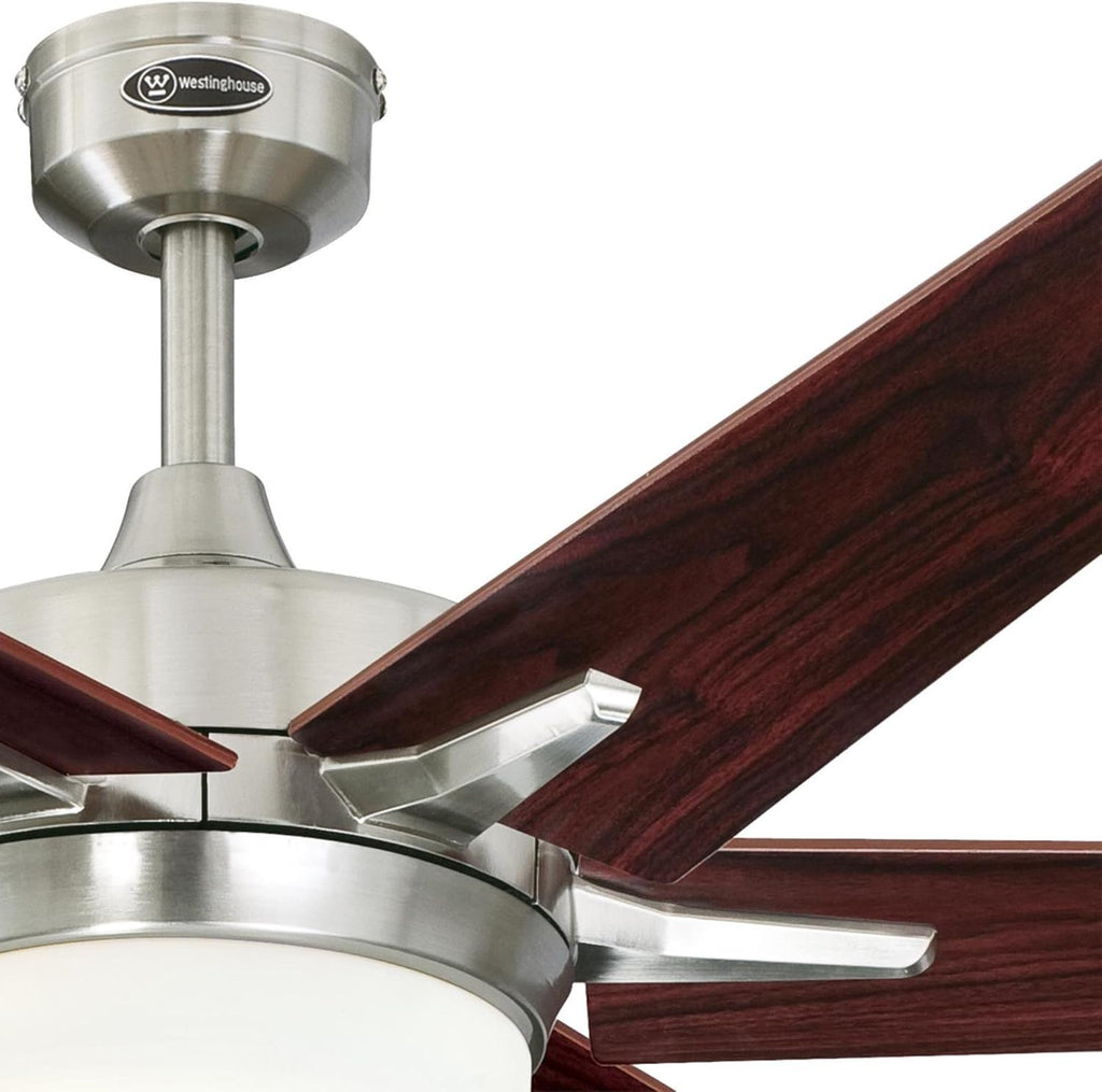60-inch Brushed Nickel Indoor Ceiling Fan with Dimmable LED Light Kit Q942668