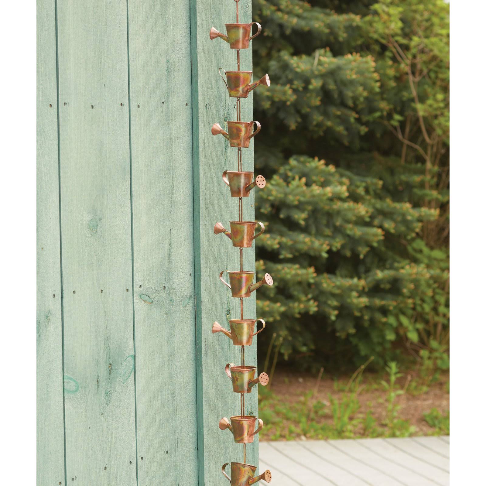 Copper Rain Chain Watering Can A401466