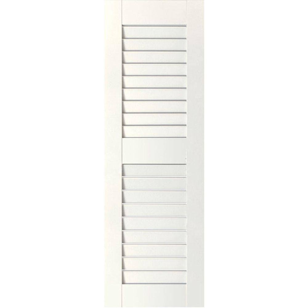 Primed Western Red Cedar Open Louvered Shutters, Per Pair L542618