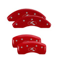 4 Caliper Covers Engraved Front & Rear Red Finish Silver V837630