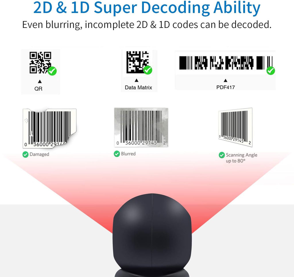 2D USB Barcode Scanner, Pack of 2 L168