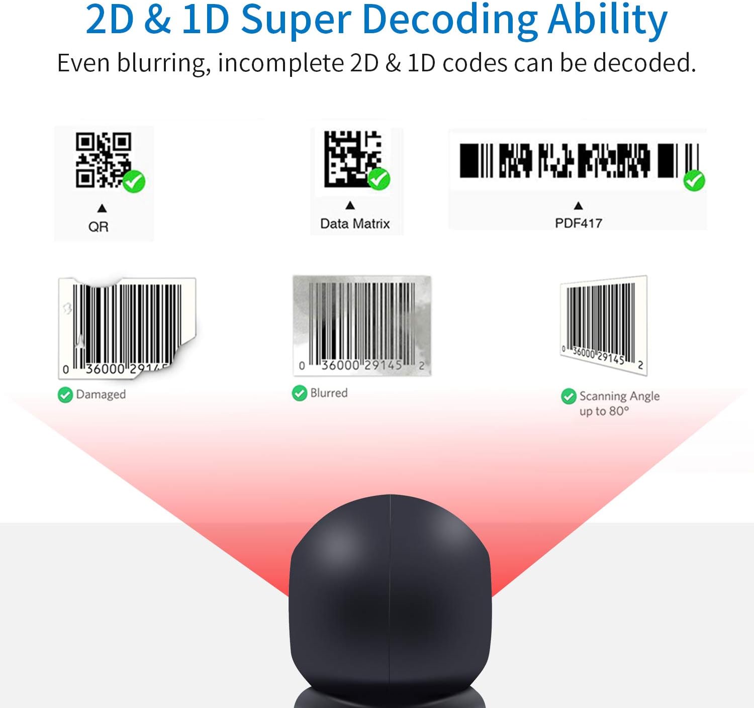 2D USB Barcode Scanner, Pack of 2 L168
