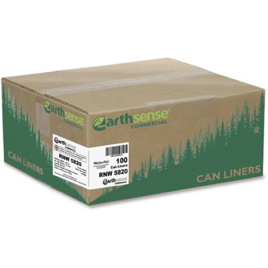 Black 55-60gal Recycled Can Liners, 100-carton V174