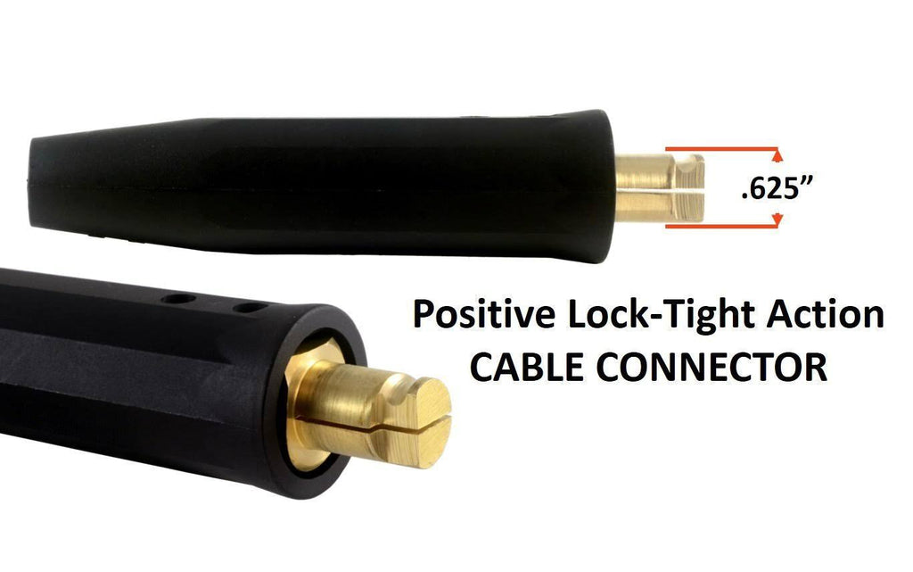 200 Amp Ground Clamp Welding Lead Dinse Connector #2 AWG Cable 15 Feet L6289