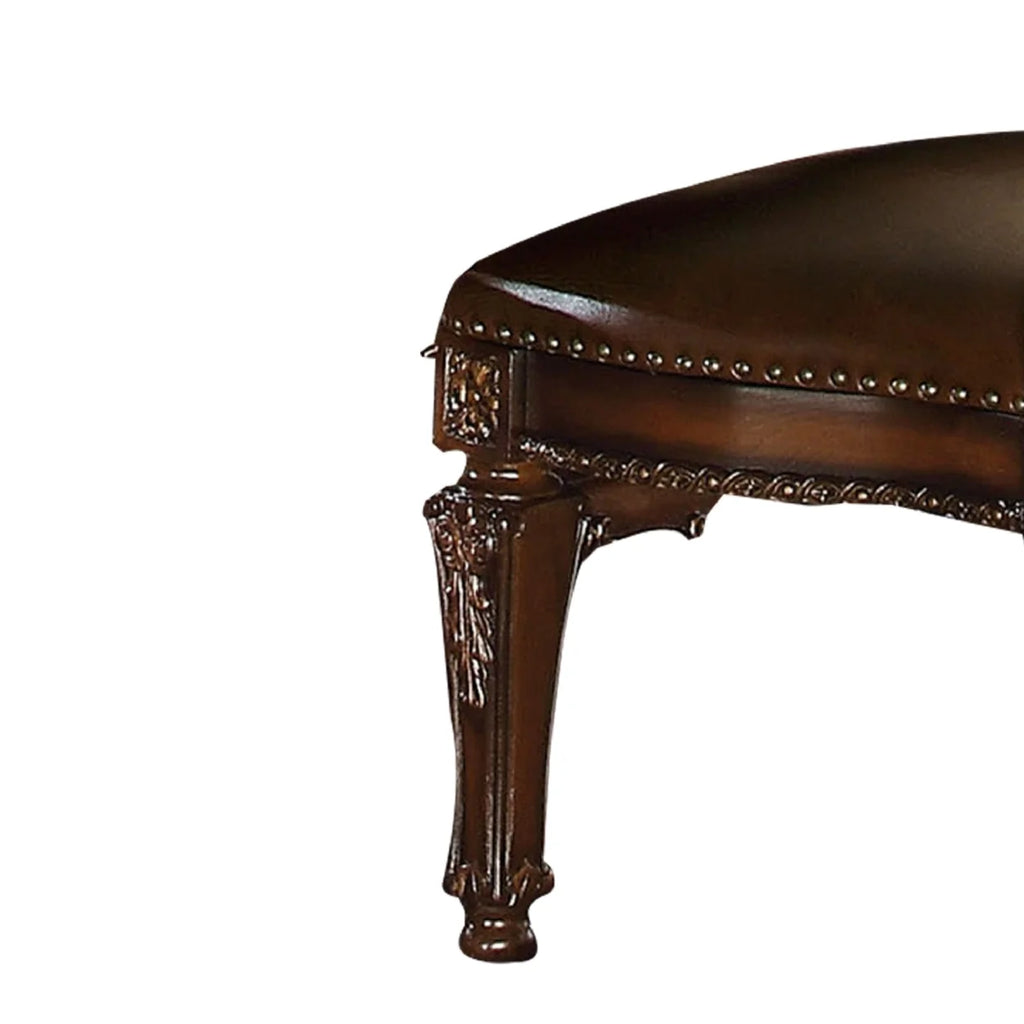 Brown Faux Leather Dining Side Chair Set of 2 J2733